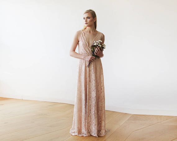 pastel lace bridesmaid dresses Blush Pink Sleeveless I Gown ,pastel Wedding Dress #1150 or as a stunning Brand_Dancing Queen AE Sweetheart Tie-Strap Midi Taelor ID:pseudo-6760