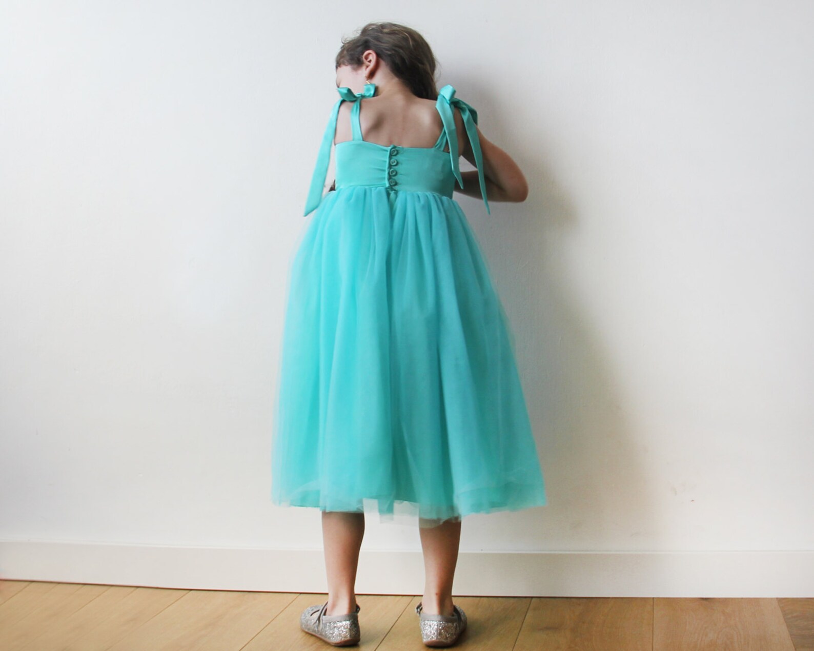 SALE Black tulle dress and tie straps Black flower girl tulle Etsy