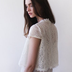 Bridal lace short sleeves Top #2023