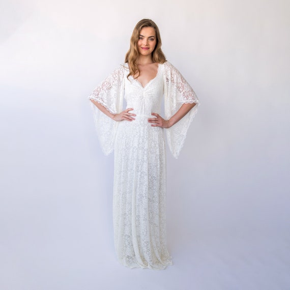 New Collection Angel Sleeves, Sweetheart Neckline, Ivory Wedding