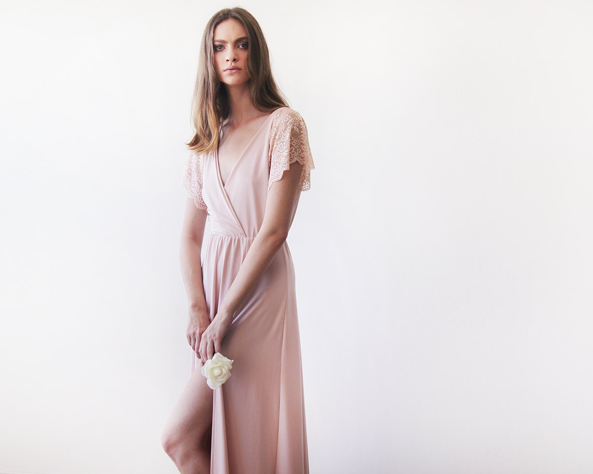 black side split maxi dress