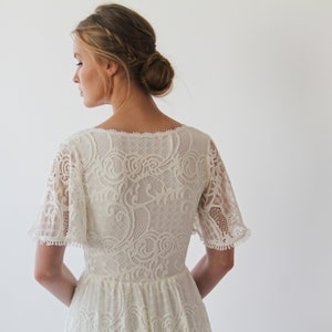 Bestseller Ivory Wrap lace bohemian wedding dress with pockets 1267 image 5