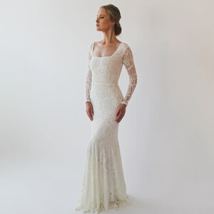 Ivory Mermaid Wedding Dress With Square Neckline 1245 - Etsy