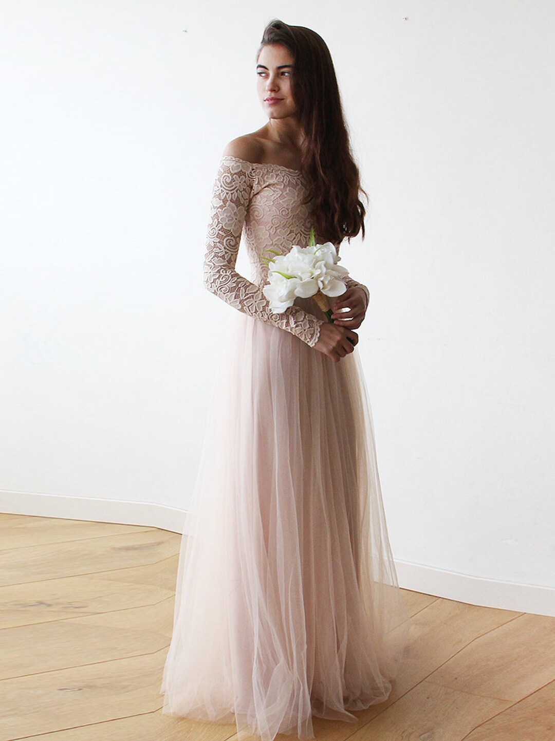 beige lace dress plus size V Neck Lace Plus Size Wedding Dresses Beach Appliques A Line Boho Bridal Gowns US20W / Same as Picture main image 0