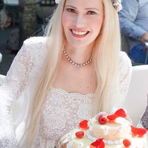 Bestseller Ivory Blush color Square Neckline Wedding Train Dress 1207 image 7