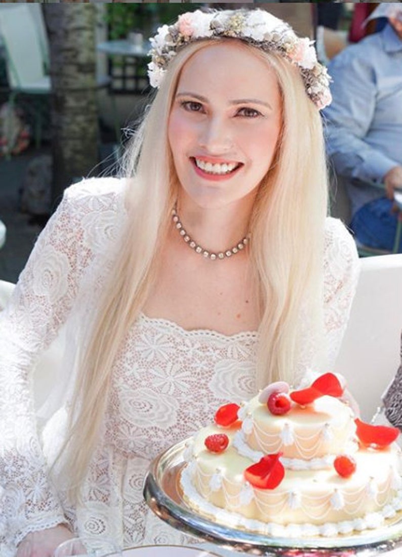 Bestseller Ivory Blush color Square Neckline Wedding Train Dress 1207 image 7