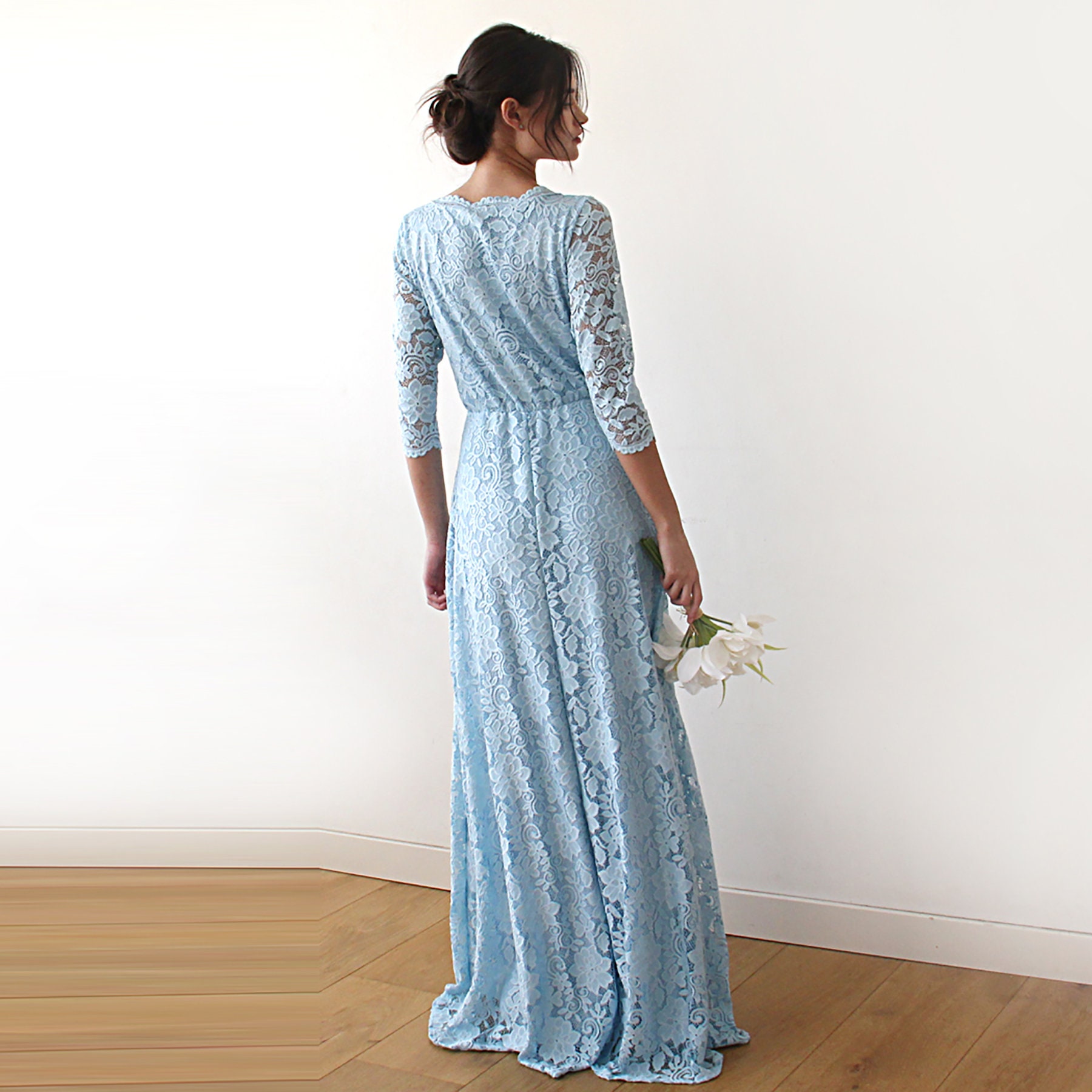 Cute Royal Blue Lace Long Sleeve Homecoming Dress | Short Hoco Dresses |  Babyonlinewholesale