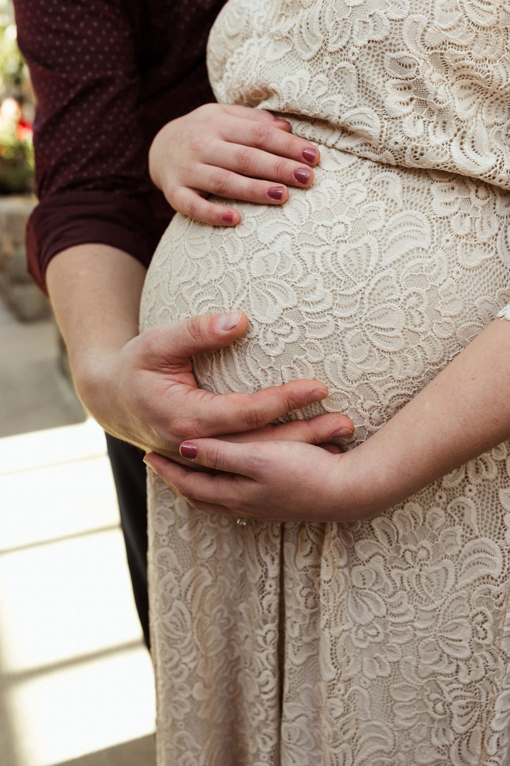Golden Lace Maternity Wrap Gown