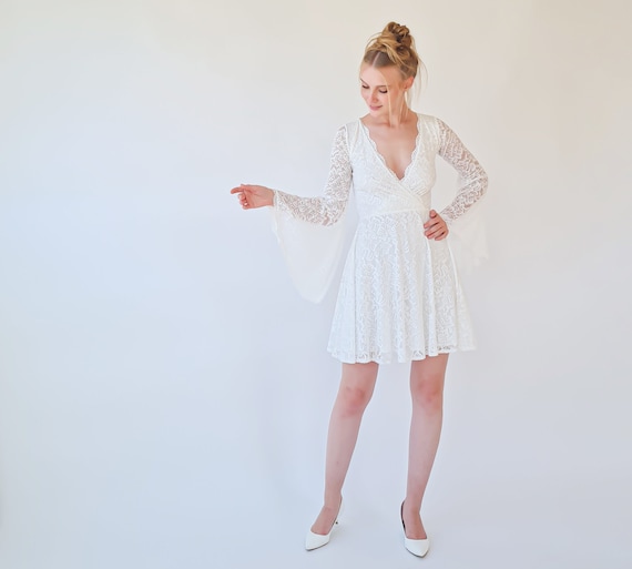 Lace skater wedding dress cheap