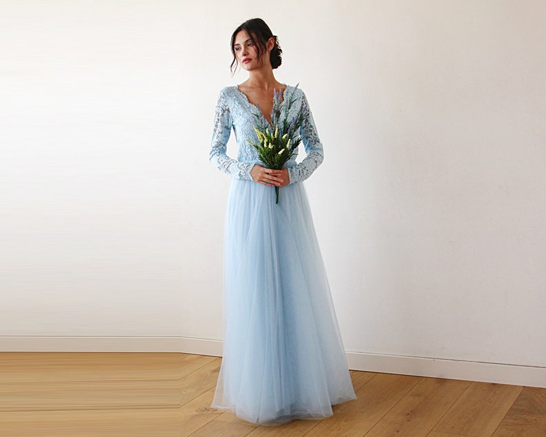 Blue Dress with Tulle