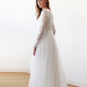 Ivory Tulle & Lace Maxi Dress 1125 image 3