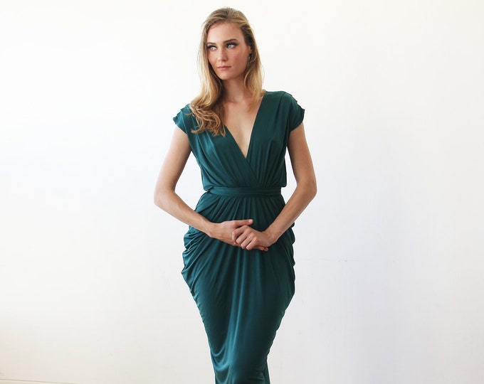 Emerald Green Knee Length Bridesmaids Dress Short Bridesmaids Etsy