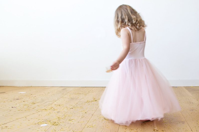 Flower girl babypink princess dress Ballerina tulle maxi Etsy