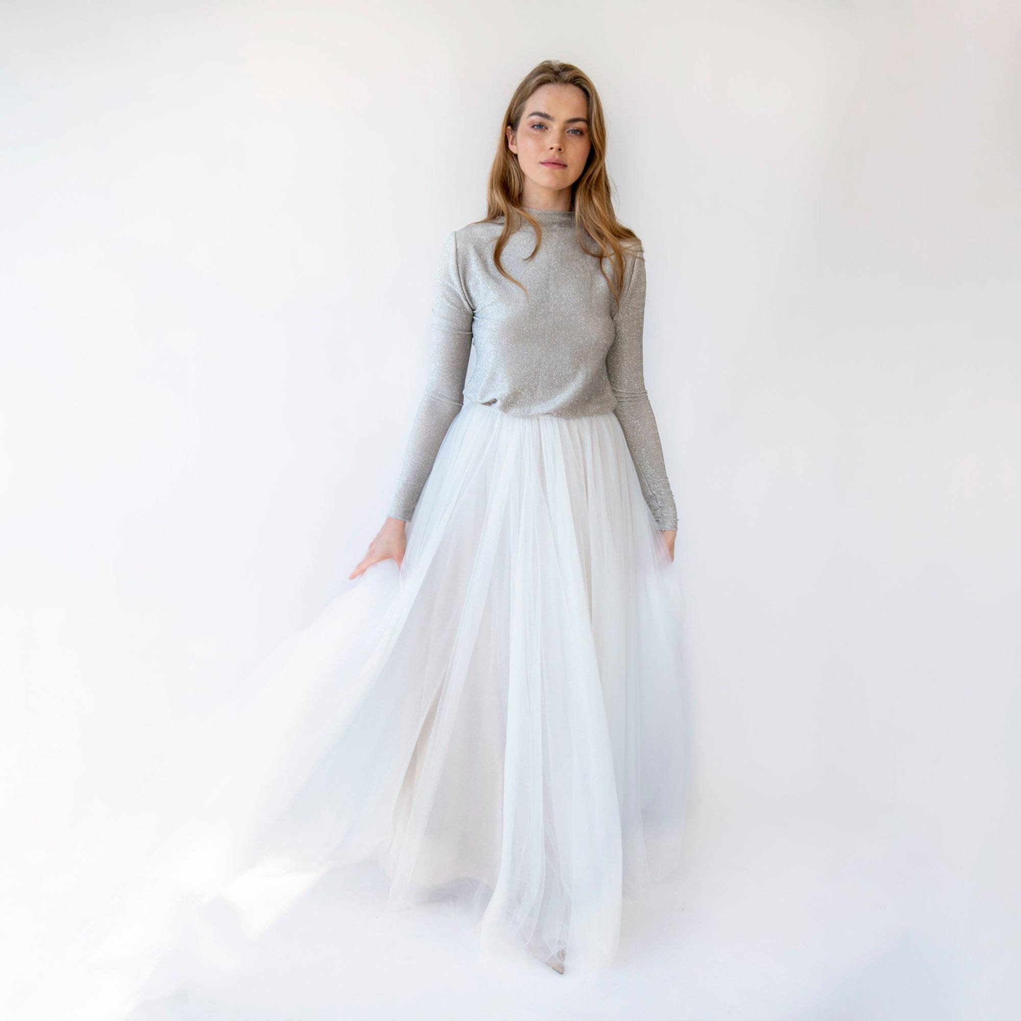 Ivory Dreamy Tulle Skirt, Maxi Romantic Style Bridal Tulle Skirt