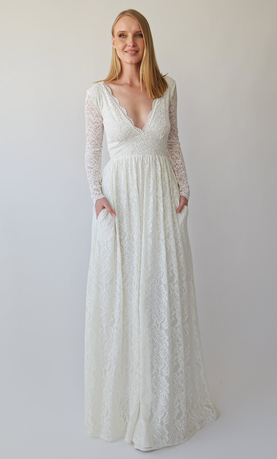 Lace Long Sleeves Empire Waist Dres Lace Long Sleeves Empire Waist Dres