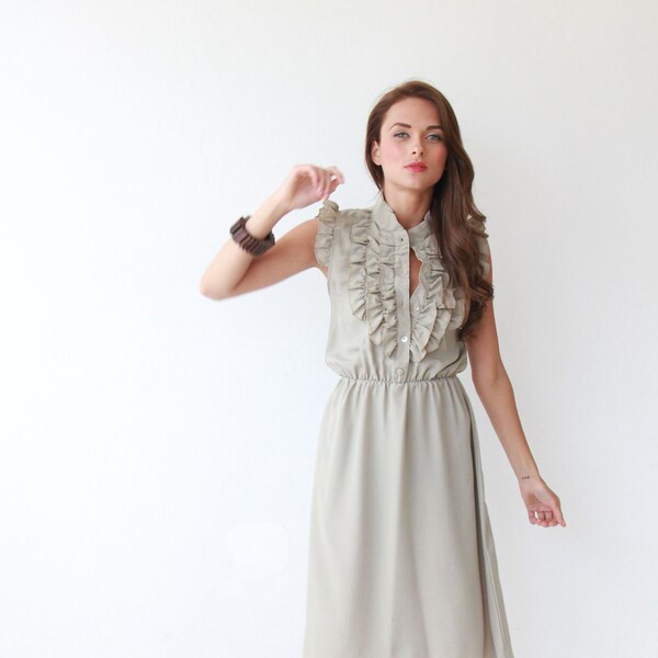 Gray , Women Dress with Ruffle , Cocktail  Dress