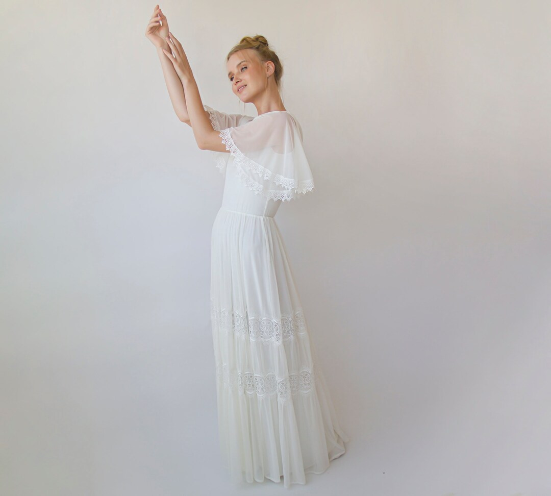 Ivory Chiffon Bridal Gown by MQ1428