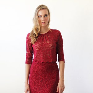 Sale Bordeaux Lace short top , Bordeaux lace top 2041