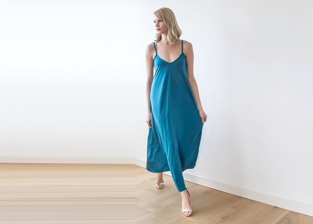 Teal Blue Maxi Straps Dress Maxi Blue Casual Dress 1026 - Etsy
