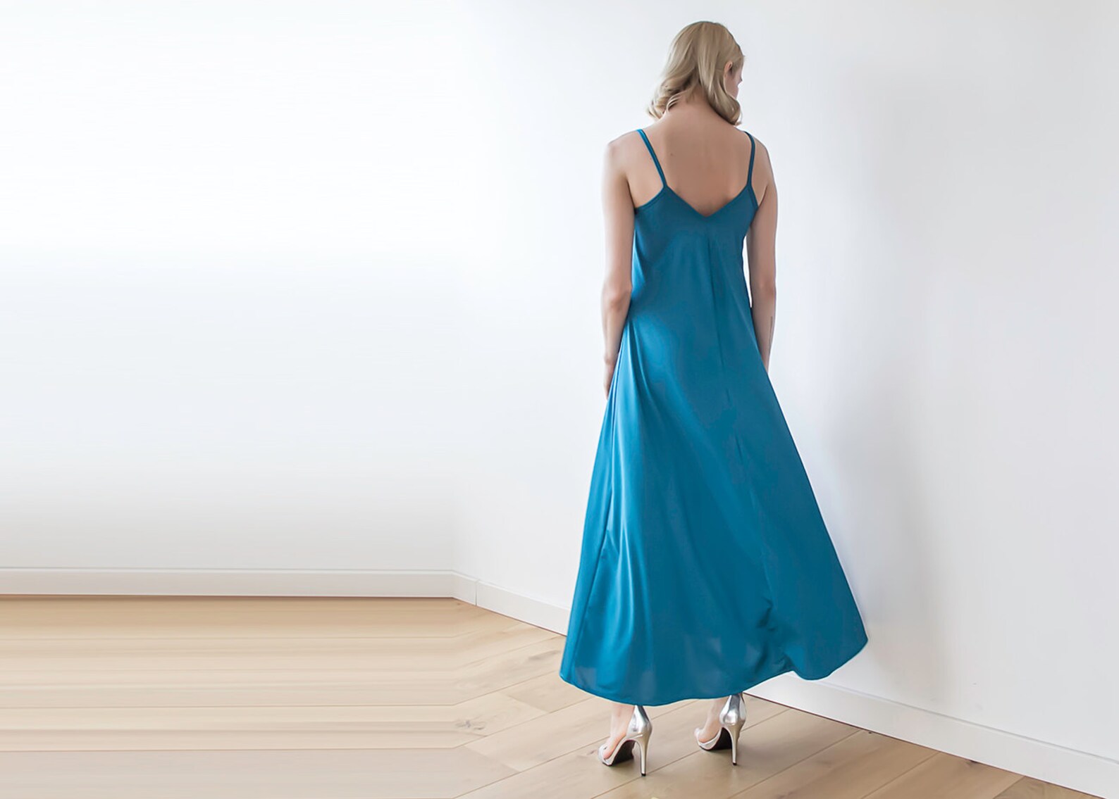 Teal Blue Maxi Straps Dress Maxi Blue Casual Dress 1026 | Etsy