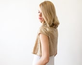 Sequin bridal gold open bolero, Short sleeves sequin shrug 2009