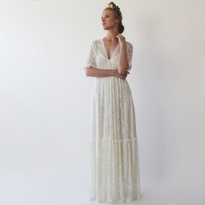 Bestseller Boho Ivory bat sleeves wedding dress 1241 image 3