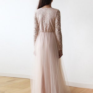 Blush Tulle and Lace dress ,Pastel wedding dress 1125 image 4