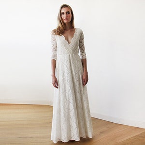 Curvy Ivory Wrap Wedding Dress With Pockets 1273 - Etsy