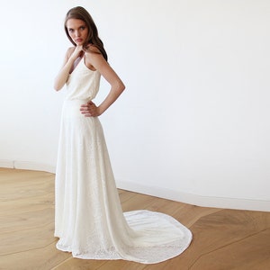 Ivory Wedding Dress Separates skirt with top #1253