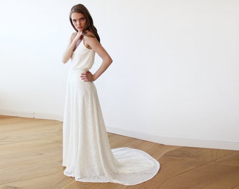 Ivory Wedding Dress Separates skirt with top #1253