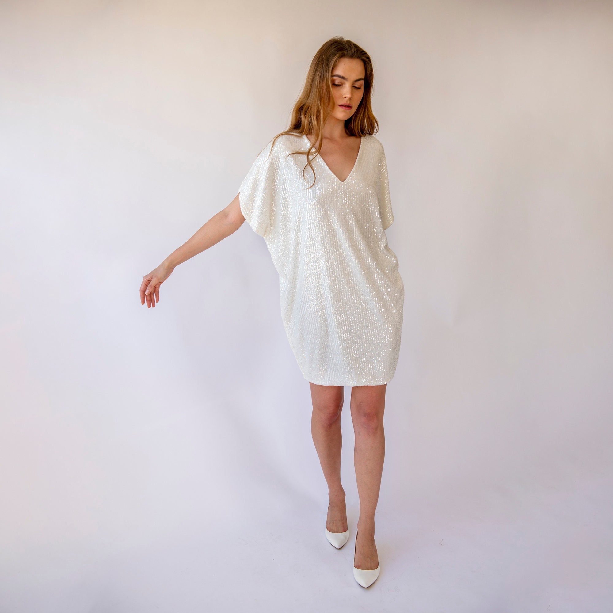 asymmetric ruched midi dress in ivory Cleosa Asymmetrical Midi Dress