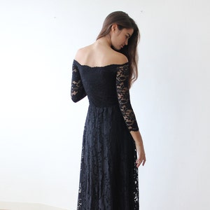 Black Maxi , Off-the-shoulder Maxi Dress, , Floral Lace Dress 1119 image 4
