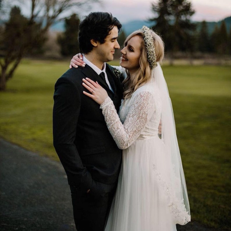 Ivory Tulle & Lace Maxi Dress 1125 image 4