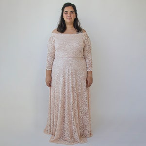 Champagne Off-The-Shoulder Dress 1119 Blush