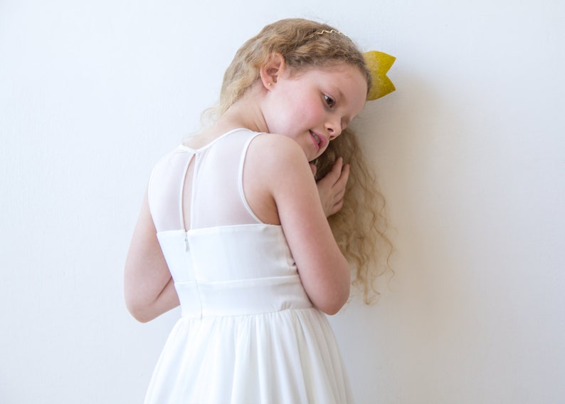 Sweetheart Champagne girls dress Champagne flower girl twirl dress 5005