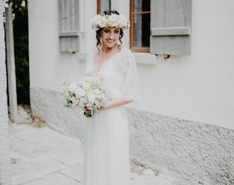 Bestseller Ivory Boho Wedding Dress #1417