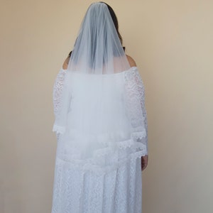 Ivory Tulle Veil, vintage style soft wedding veil, custom length veil 4060 image 6