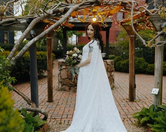 Custom-made, lace gothic-style bridal cape ,1378