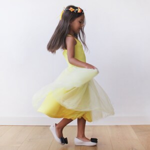 SALE Flower girls tulle yellow dress, Short tulle yellow dress, Girls Easter yellow dress 5001 image 3