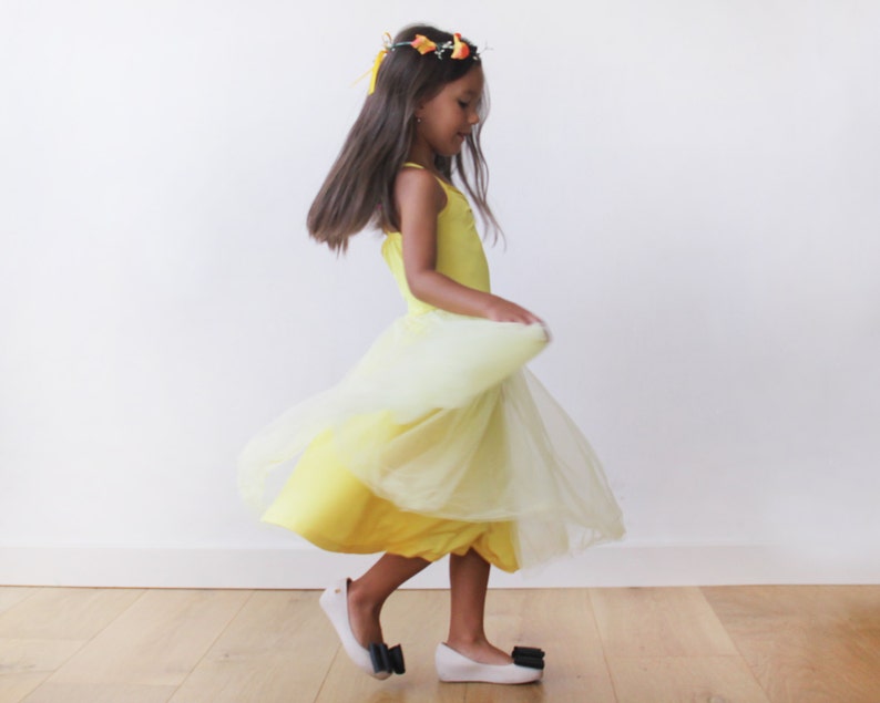 SALE Flower girls tulle yellow dress, Short tulle yellow dress, Girls Easter yellow dress 5001 image 3