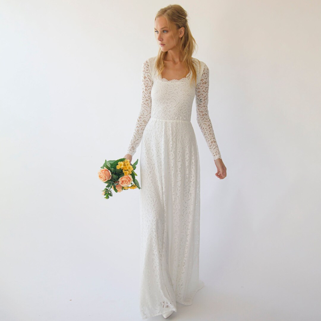 Vintage Square Neckline Embroidered Dress main image 1