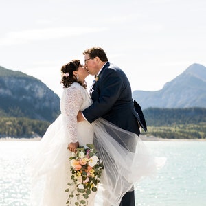 Bestseller Ivory Wedding Dress , Sheer Illusion Tulle Skirt on Lace #1315