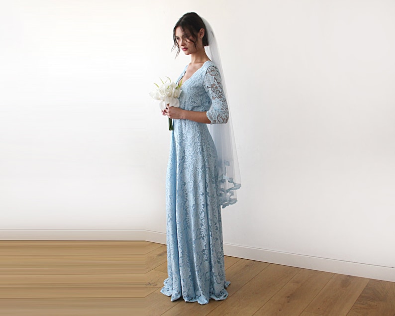 Three Quarters Sleeve Beads Detailed Midi Dress. main image 0
