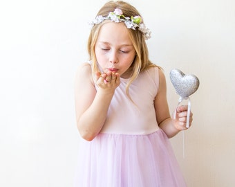 SALE Doll flower girl dress, lavender tulle Dress, Princess dress 5007