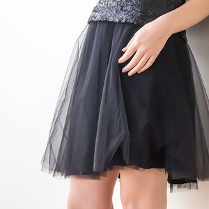 Tulle mini black skirt 3004 image 5