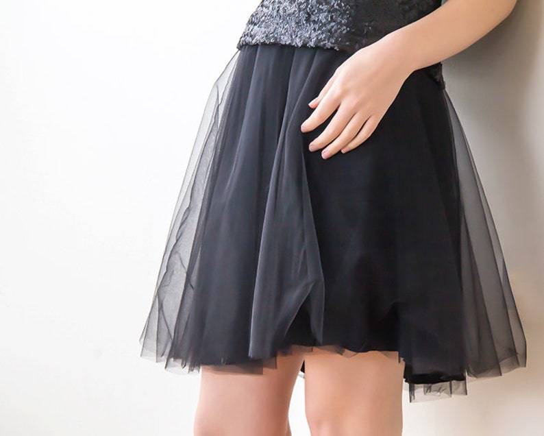 Tulle mini black skirt 3004 image 5