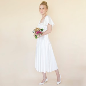 Ivory Satin Wedding Skirt: Tea Length Bridal Midi