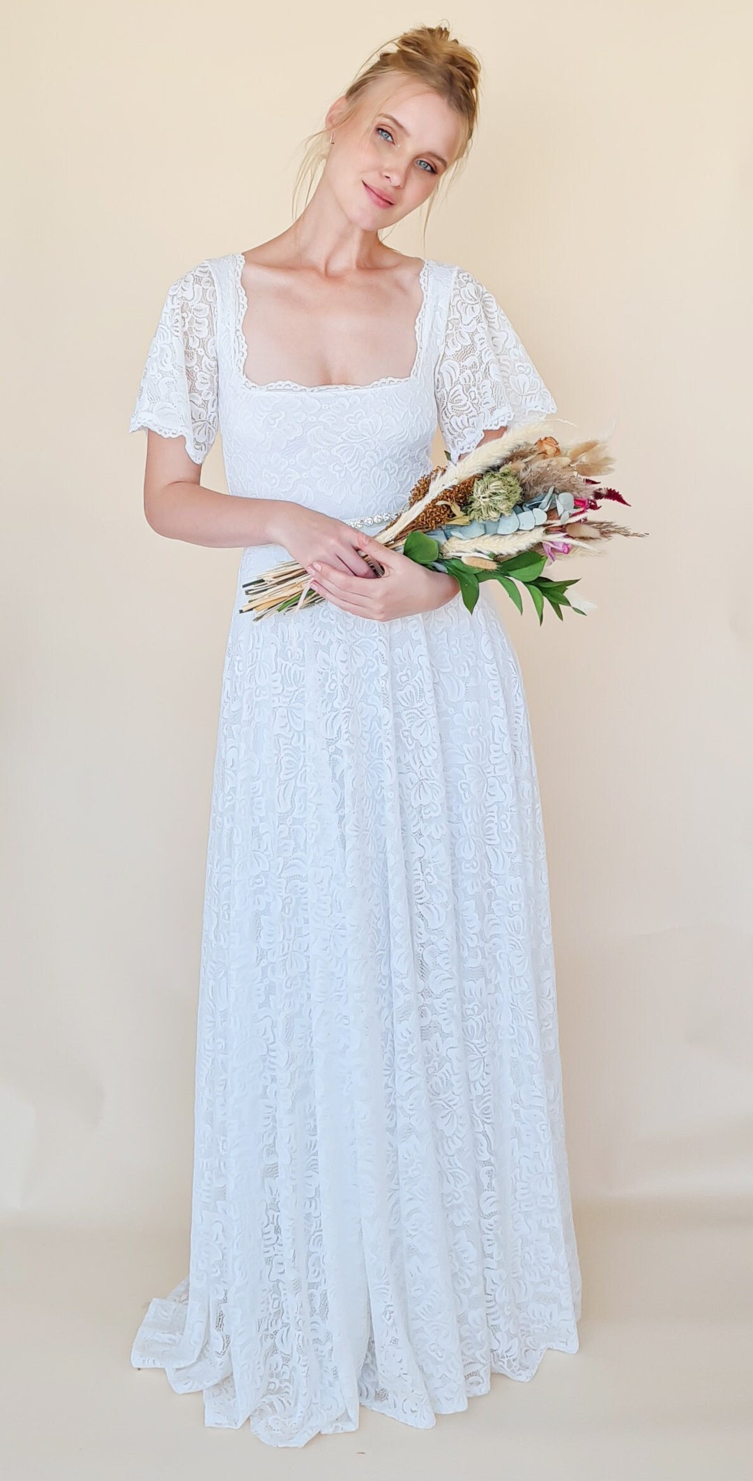 【LOULOUSEOUL】Bohemian Halter Neck Rose Dress (Ivory) LOULOUSEOUL Bohemian Halter Neck Rose Dress - Ivory
