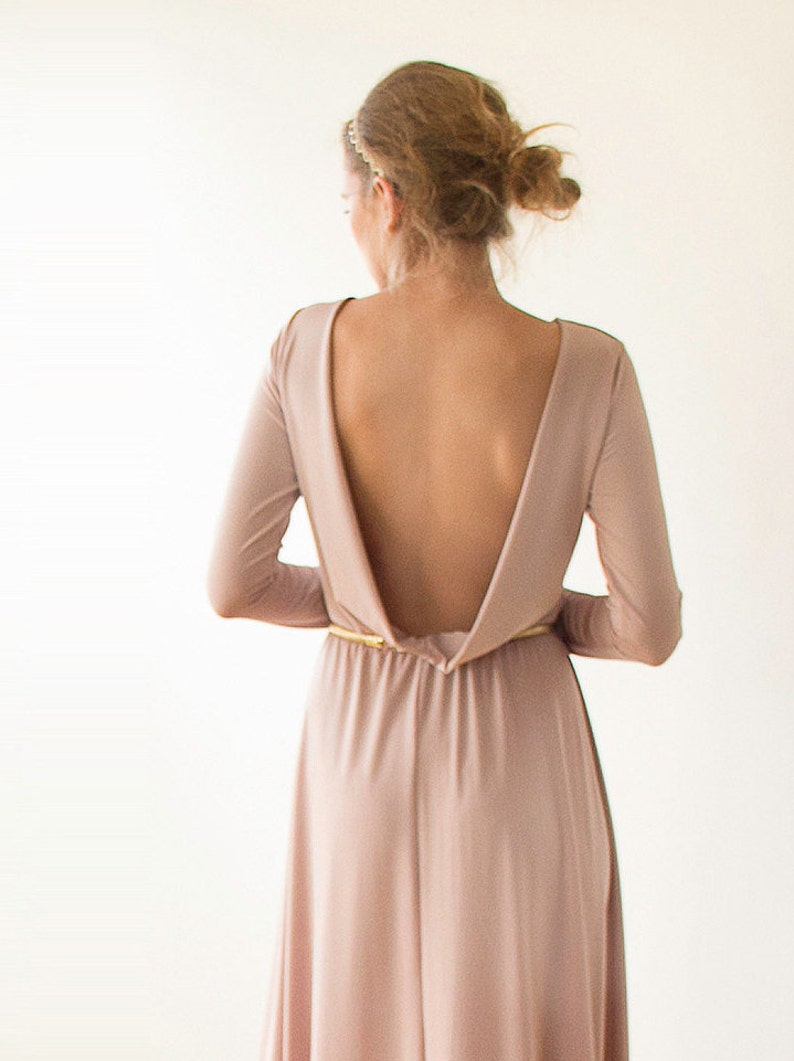 pink backless maxi dress