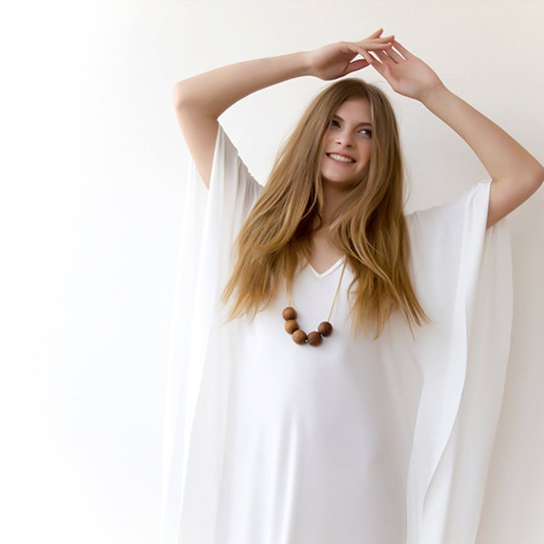 Túnica de blanco Kimono, kimono de verano blanco